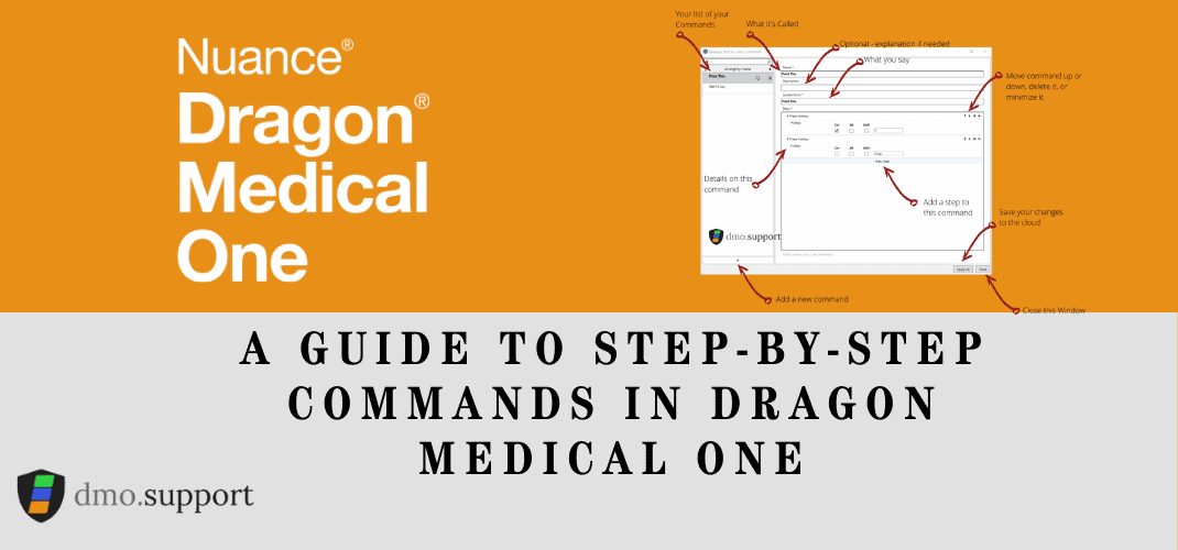 a guide to step by step commands in dragon medical one dmo.support